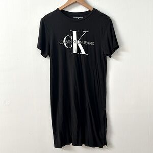 Calvin Klein Black Short Sleeve Tee Shirt Dress
